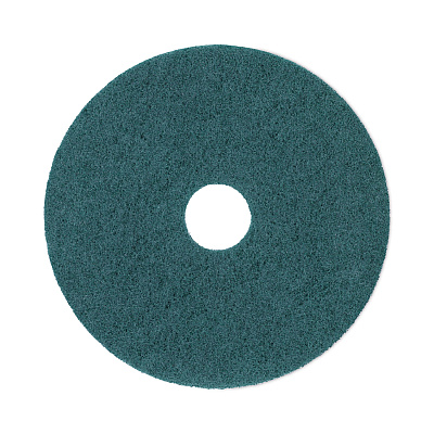 Boardwalk Heavy-Duty Scrubbing Floor Pads, 17" Diameter, Green, 5/Carton (BWK4017GRE)