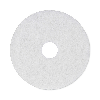 Boardwalk Polishing Floor Pads, 16" Diameter, White, 5/Carton (BWK4016WHI)