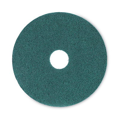 Boardwalk Heavy-Duty Scrubbing Floor Pads, 16" Diameter, Green, 5/Carton (BWK4016GRE)