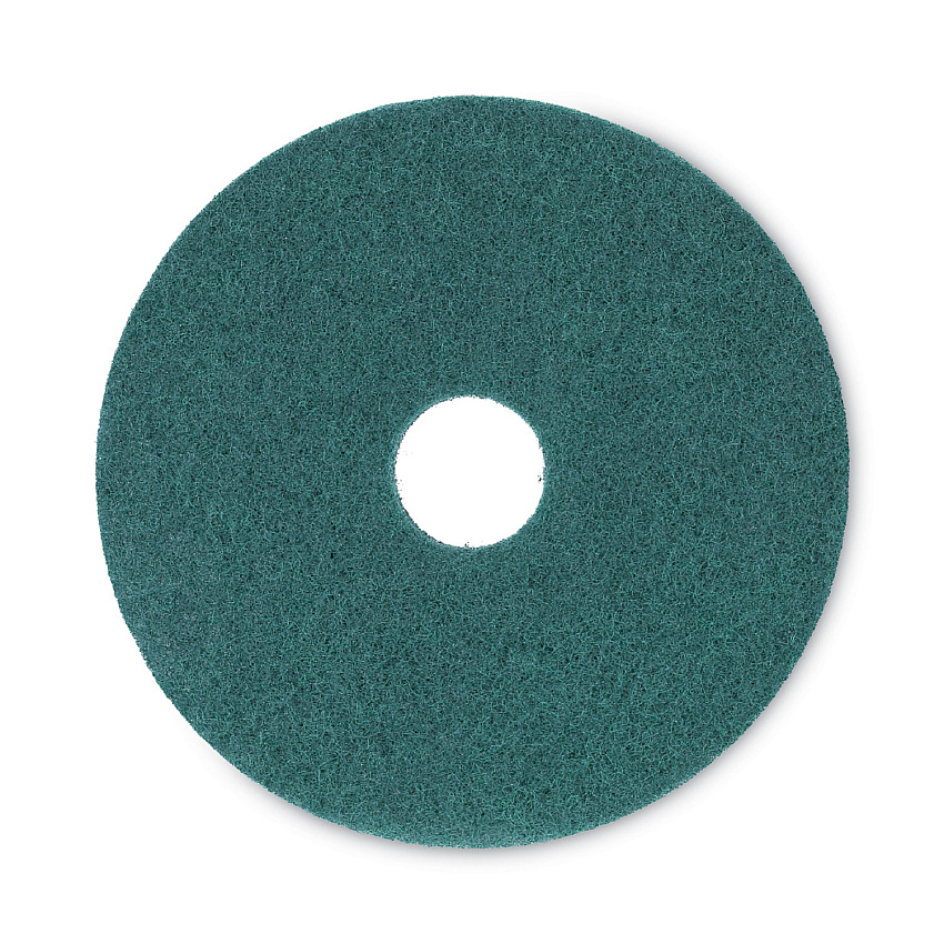 Boardwalk Heavy-Duty Scrubbing Floor Pads, 16" Diameter, Green, 5/Carton (BWK4016GRE)