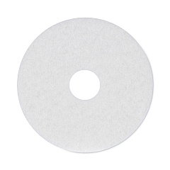 Boardwalk Polishing Floor Pads, 15" Diameter, White, 5/Carton (BWK4015WHI)
