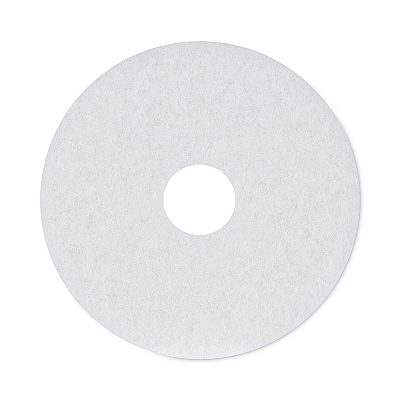 Boardwalk Polishing Floor Pads, 15" Diameter, White, 5/Carton (BWK4015WHI)