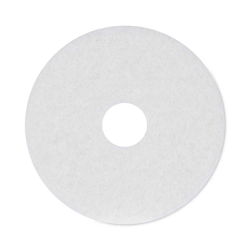 Boardwalk Polishing Floor Pads, 15" Diameter, White, 5/Carton (BWK4015WHI)