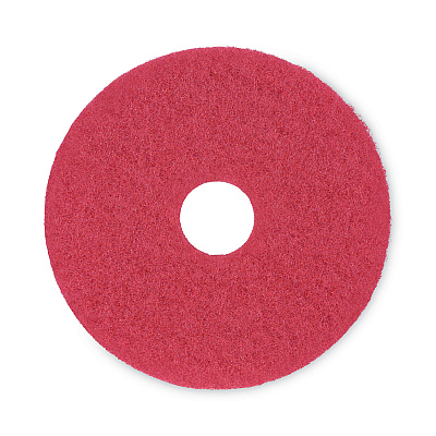 Boardwalk Buffing Floor Pads, 15" Diameter, Red, 5/Carton (BWK4015RED)