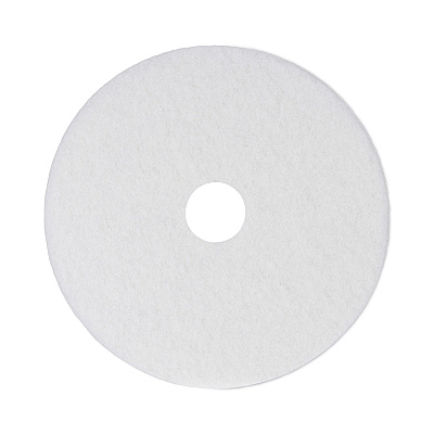 Boardwalk Polishing Floor Pads, 14" Diameter, White, 5/Carton (BWK4014WHI)