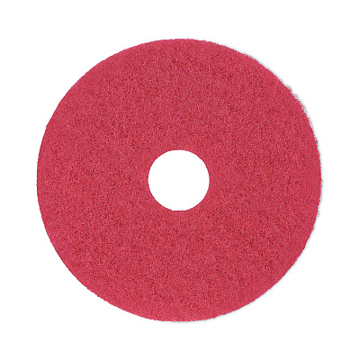 Boardwalk Buffing Floor Pads, 14" Diameter, Red, 5/Carton (BWK4014RED)