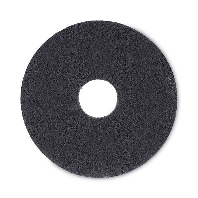 Boardwalk Stripping Floor Pads, 13" Diameter, Black, 5/Carton (BWK4013BLA)
