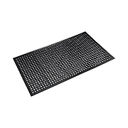 Crown Safewalk-Light Heavy-Duty Anti-Fatigue Mat with Flow-Through Backing, Rubber, 36 x 120, Black (CWNWSCT31BK)