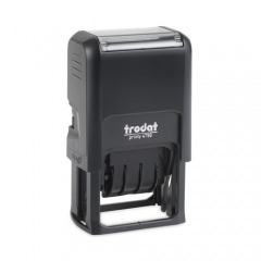 Trodat Printy Economy 5-in-1 Date Stamp, Self-Inking, 1.63" x 1", Blue/Red (E4754)