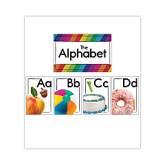 Carson-Dellosa Education Curriculum Bulletin Board Sets, 27-Piece Set, Alphabet, 16" x 10.5", Multicolor (CDP110517)