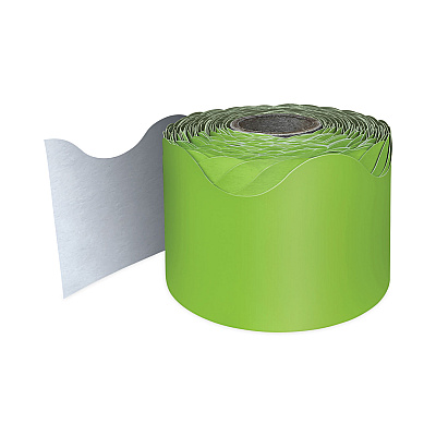 Carson-Dellosa Education Rolled Borders, Scalloped Border, Back to School, 2.25" x 65 ft, Lime (CDP108468)
