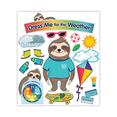 Carson-Dellosa Education Curriculum Bulletin Board Sets, 54-Piece Set, Dress Me for the Weather, 23.5" x 7.5", Multicolor (CDP110487)