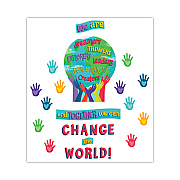Carson-Dellosa Education Motivational Bulletin Board Sets, 47-Piece Set, One World, 24.7" x 20", Multicolor (CDP110488)