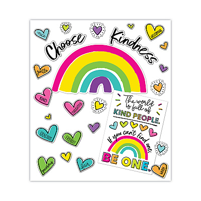 Carson-Dellosa Education Motivational Bulletin Board Sets, 75-Piece Set, Kind Vibes, 30" x 16", Multicolor (CDP110524)