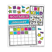 Carson-Dellosa Education Calendar Bulletin Board Sets, 129-Piece Set, Kind Vibes, 23" x 17", Multicolor (CDP110522)