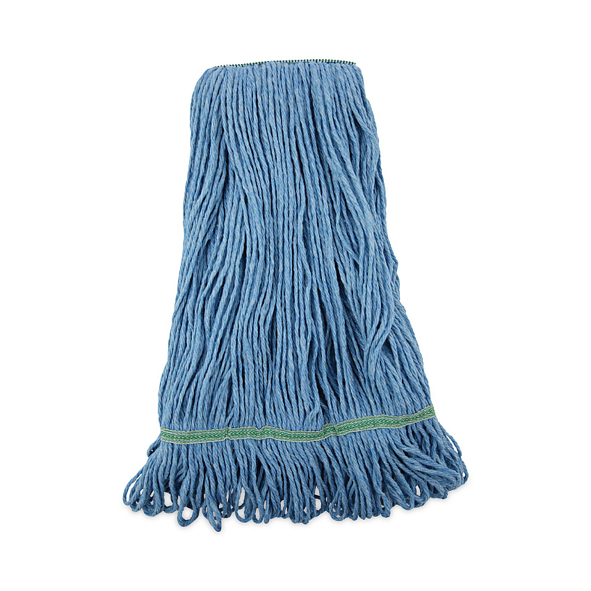 Boardwalk Super Loop Wet Mop Head, Cotton/Synthetic Fiber, 1" Headband, Medium Size, Blue (BWK502BLNB)