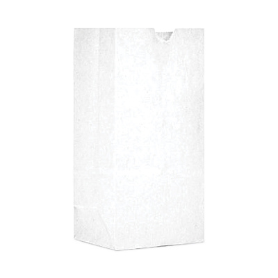 AJM Packaging Grocery Bag, 7" x 3.5" x 10.5", White, 500/Carton (BAGGW1500)