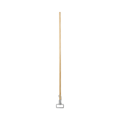 Boardwalk Spring Grip Metal Head Mop Handle for Most Mop Heads, Wood, 60", Natural (BWK609)
