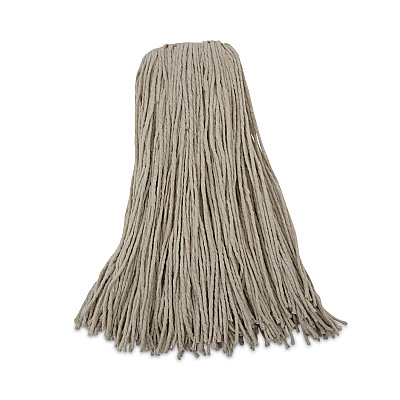 Boardwalk Mop Head, Economical Lie-Flat Head, Cotton Fiber, 32oz, White, 12/Carton (BWK732C)