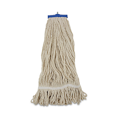 Boardwalk Mop Head, Lie-Flat Head, Cotton Fiber, 24 oz, White, 12/Carton (BWK824C)
