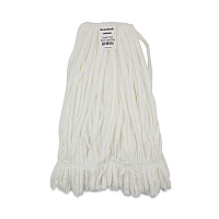 Boardwalk Mop Head, Looped, Enviro Clean With Tailband, Large, White, 12/Carton (BWK8003)