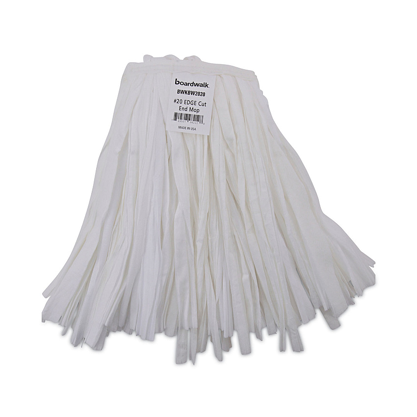 Boardwalk Nonwoven Cut End Edge Mop, Rayon/Polyester, #20, White, 12/Carton (BWKBW2020)