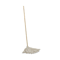 Boardwalk Cotton Deck Mop, #24 White Cotton Head, 50" Wood Handle, 6/Carton (BWKCD50024S)
