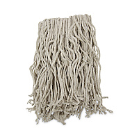 Boardwalk Mop Head, Cotton, Cut-End, White, 4-Ply, #16 Band, 12/Carton (BWKCM02016S)
