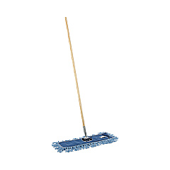 Boardwalk Dry Mopping Kit, 24 x 5 Blue Synthetic Head, 60" Natural Wood/Metal Handle (BWKHL245BSPC)