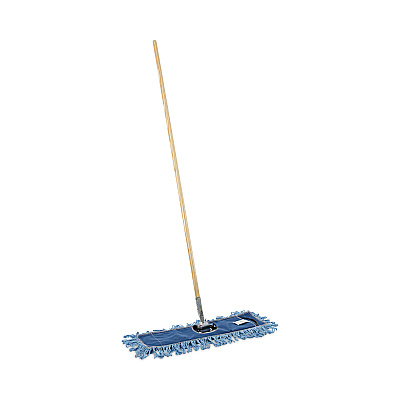 Boardwalk Dry Mopping Kit, 24 x 5 Blue Synthetic Head, 60" Natural Wood/Metal Handle (BWKHL245BSPC)