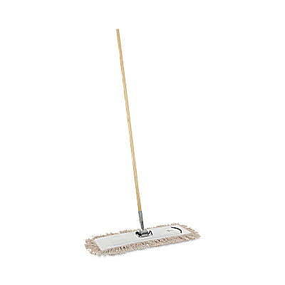 Boardwalk Cotton Dry Mopping Kit, 24 x 5 Natural Cotton Head, 60" Natural Wood Handle (BWKM245C)