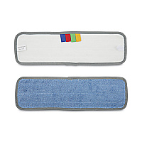 Boardwalk Microfiber Mop Head, Blue, 18 x 5, Split Microfiber, Hook and Loop Back, Dozen (BWKMFM185BCFDZ)