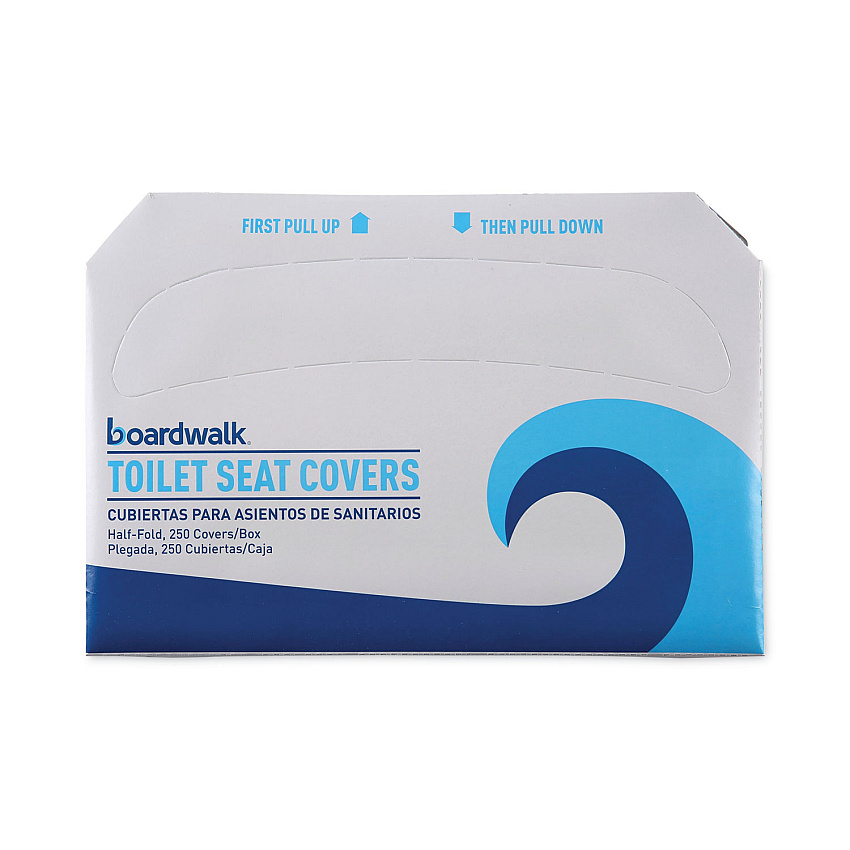 Boardwalk Premium Half-Fold Toilet Seat Covers, 14.17 x 16.73, White, 250 Covers/Sleeve, 4 Sleeves/Carton (BWKK1000B)