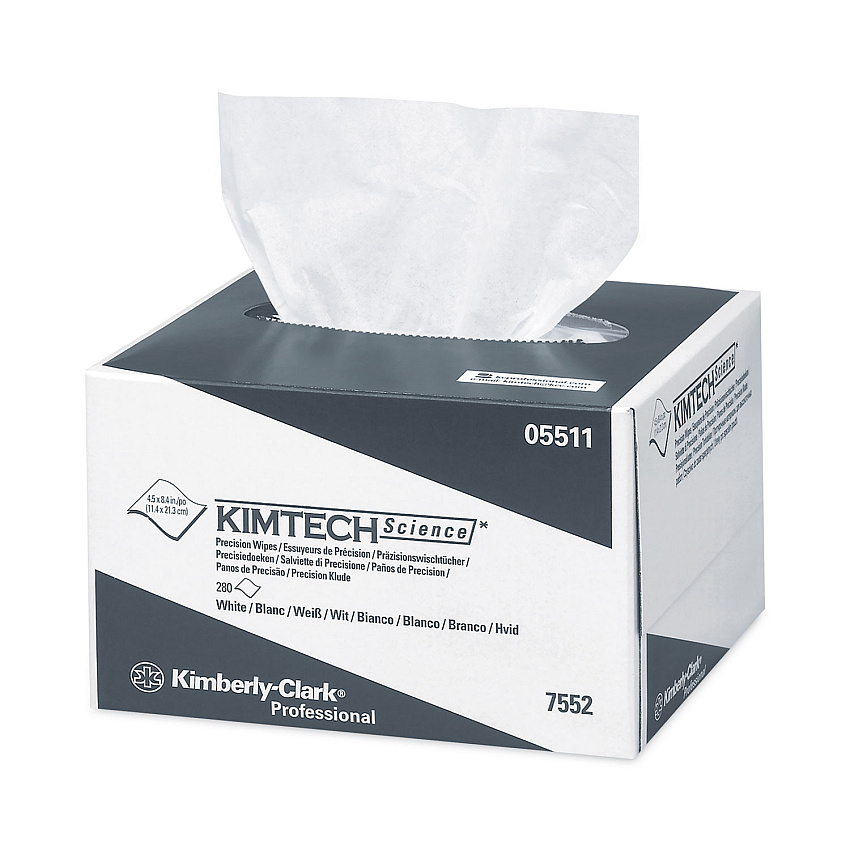 Kimtech Precision Wipers, POP-UP Box, 1-Ply, 4.4 x 8.4, Unscented, White, 280/Box, 60 Boxes/Carton (KCC05511)