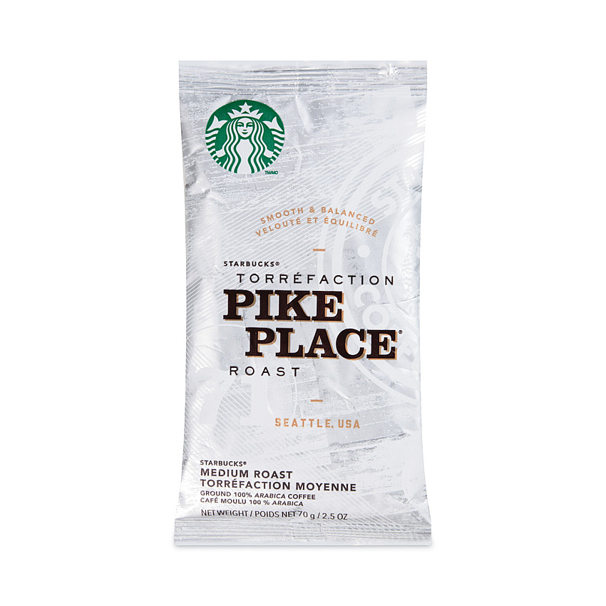 Starbucks Coffee, Pike Place, 2.7 oz Packet, 72/Carton (SBK11018197CT)
