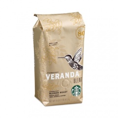 Starbucks VERANDA BLEND Coffee, Whole Bean, 1 lb Bag, 6/Carton (11028510CT)