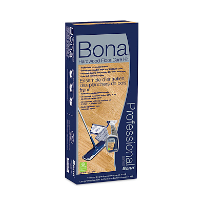 Bona Hardwood Floor Care Kit, 15" Wide Microfiber Head, 52" Blue Steel Handle (BNAWM710013398)