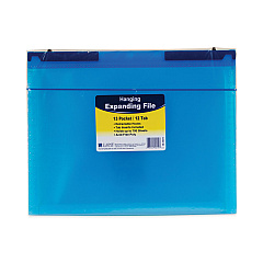 C-Line Expanding File with Hang Tabs, Pre-Printed Index-Tab Inserts, 12 Sections, 1" Capacity, Letter Size, 1/6-Cut Tabs, Blue (CLI58215)