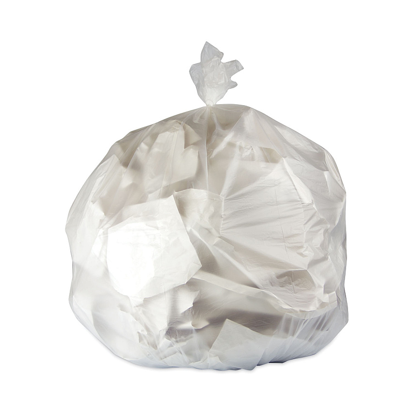 Heritage High-Density Waste Can Liners, 56 gal, 22 mic, 43" x 48", Natural, Flat Pack, 200/Carton (HERZ8648VN)