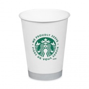 Hot Cups, 12 oz, White with Green Starbucks Logo, 1,000/Carton (11098806)