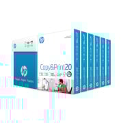 HP CopyandPrint20 Paper, 92 Bright, 20 lb Bond Weight, 8.5 x 11, White, 400 Sheets/Ream, 6 Reams/Carton (200010)