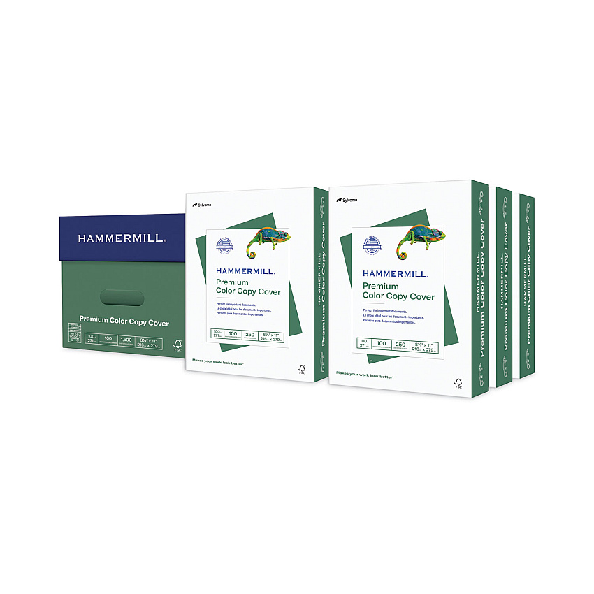 Hammermill Premium Color Copy Cover, 100 Bright, 100 lb Cover Weight, 8.5 x 11, 250 Sheets/Pack, 6 Packs/Carton (HAM120024)