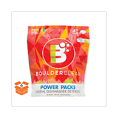 Boulder Clean Dishwasher Detergent Power Packs, Citrus Zest, 48 Tab Pouch, 6/Carton (BCL003663CT)