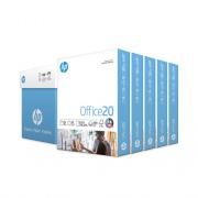 HP Office20 Paper, 92 Bright, 20 lb Bond Weight, 8.5 x 11, White, 500 Sheets/Ream, 5 Reams/Carton (172160)