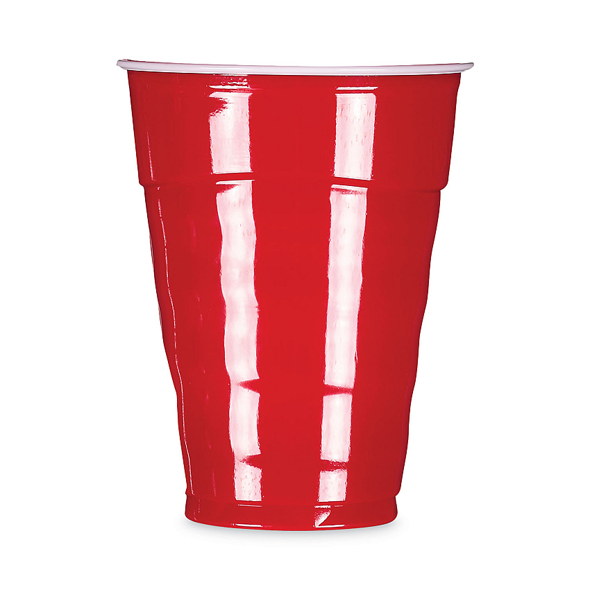 Hefty Easy Grip Disposable Plastic Party Cups, 18 oz, Red, 50/Pack, 8 Packs/Carton (RFPC21895)