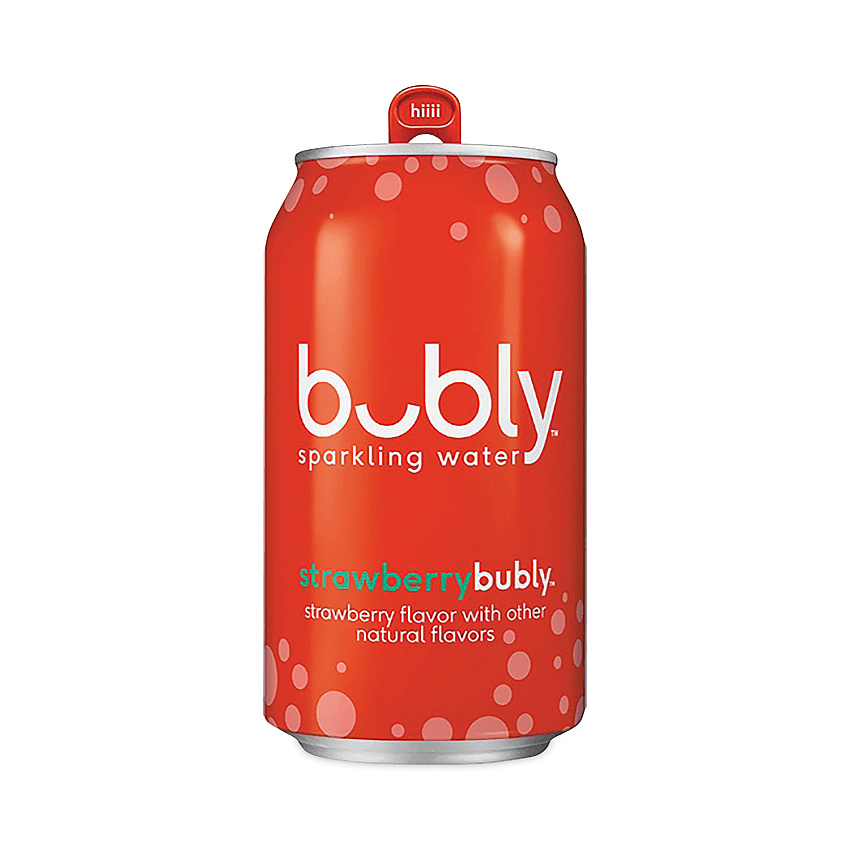 Bubly Flavored Sparkling Water, Strawberry, 12 oz Can, 8 Cans/Pack, 3 Packs/Carton (BUYPEP17142)