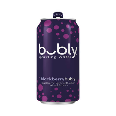 Bubly Flavored Sparkling Water, Blackberry, 12 oz Can, 8 Cans/Pack, 3 Packs/Carton (BUYPEP18119)