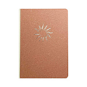 Denik Embossed Canvas Layflat Hardbound Journal, Gold Rise/Shine Artwork, Dotted Rule, Rose-Brown/Cream Cover, (64) 7 x 5 Sheets (DNKCET569D)