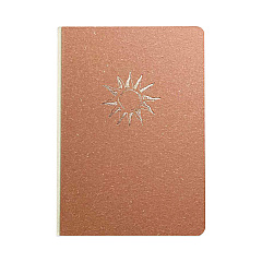 Denik Embossed Canvas Layflat Hardbound Journal, Gold Rise/Shine Artwork, Dotted Rule, Rose-Brown/Cream Cover, (64) 7 x 5 Sheets (DNKCET569D)