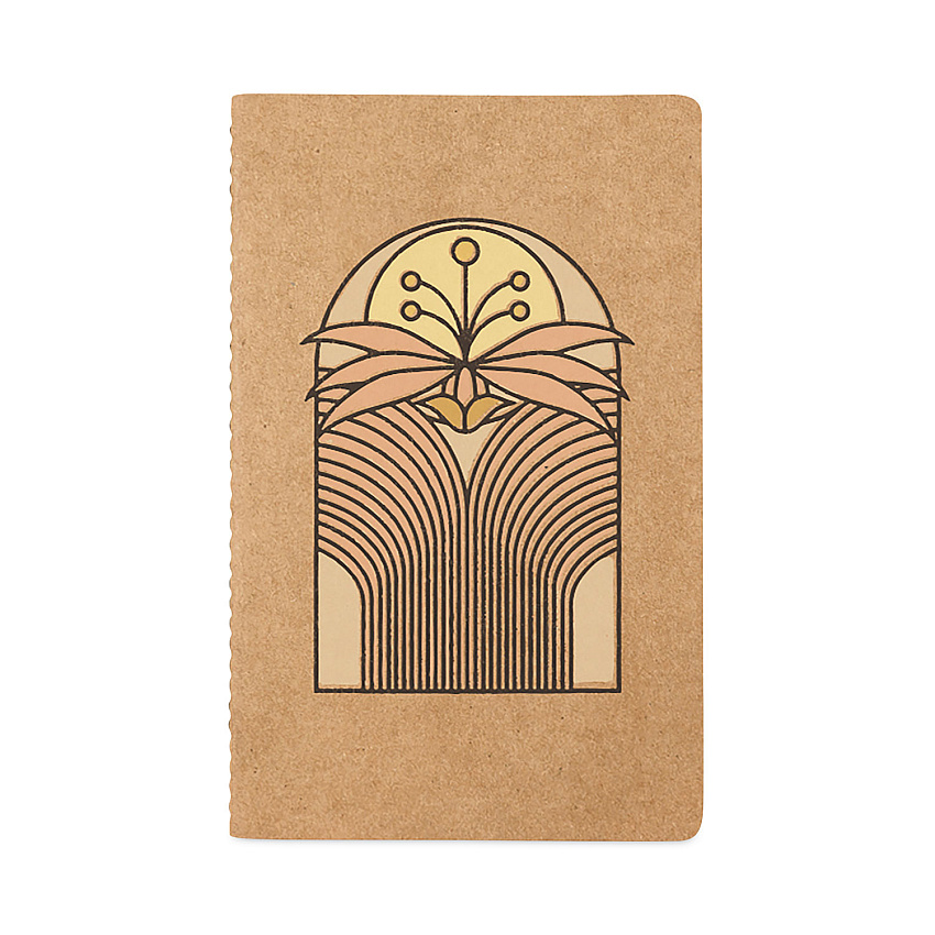 Denik Kraft Layflat Softcover Notebook, Desert Bloom Artwork, Medium/College Rule, Desert Sand/Multicolor Cover, (72) 8 x 5 Sheets (DNKKLC1166KL)